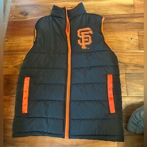 San Francisco Giants Black Orange Puffer Vest Adult Medium MLB SF Giants